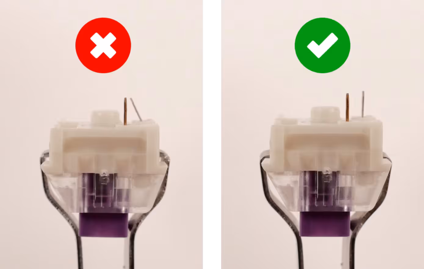 Bent vs. straight switch pins