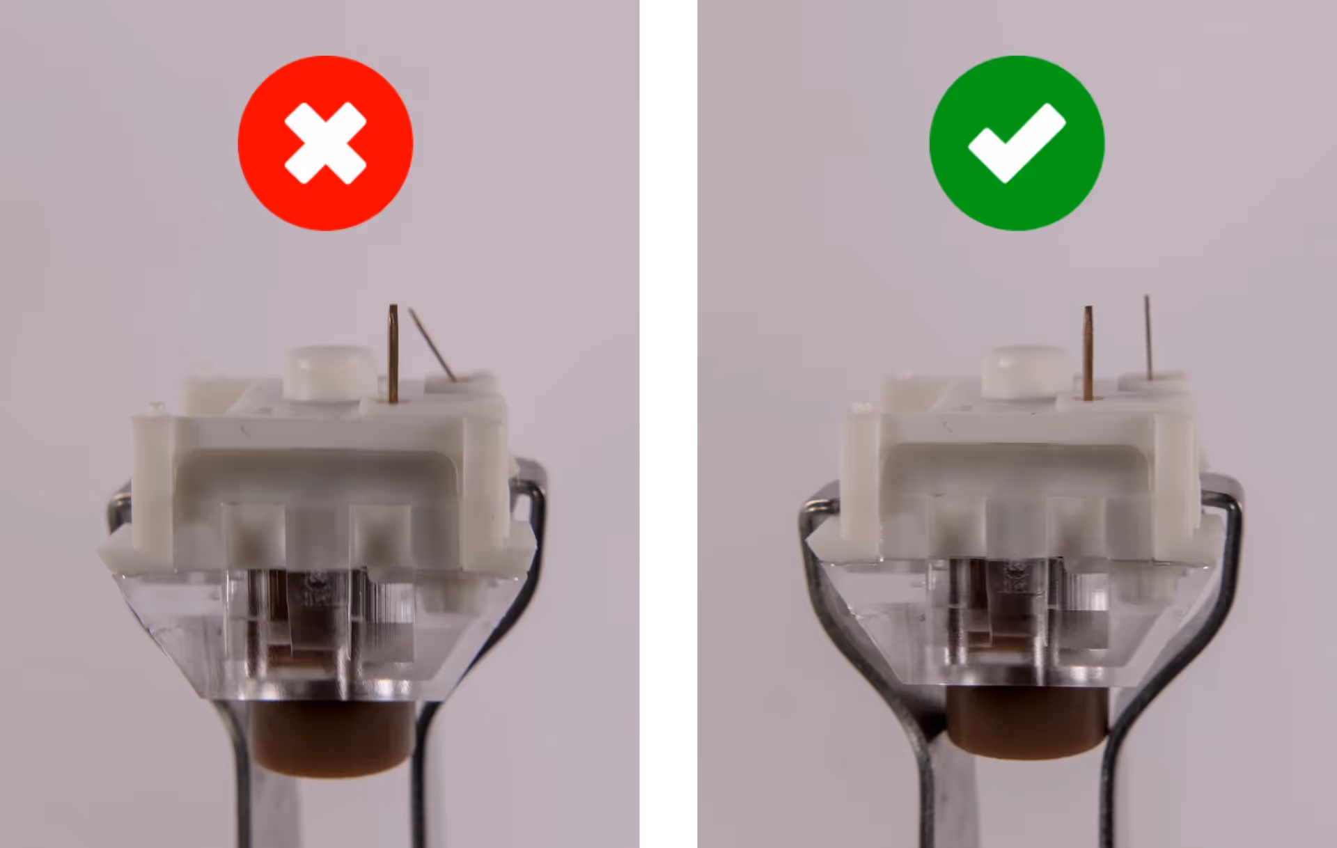 Bent vs. straight switch pins