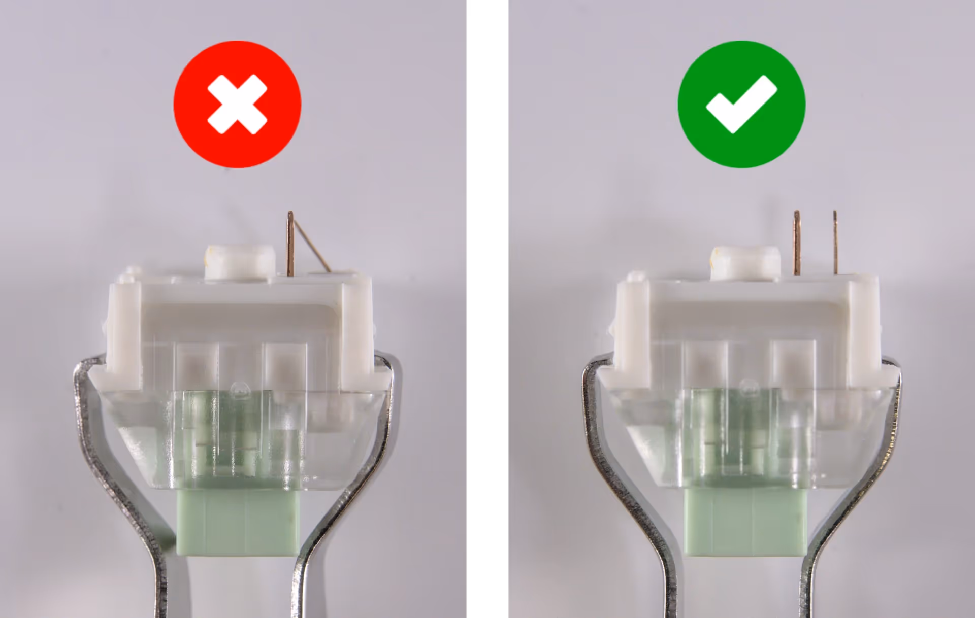 Bent vs. straight switch pins