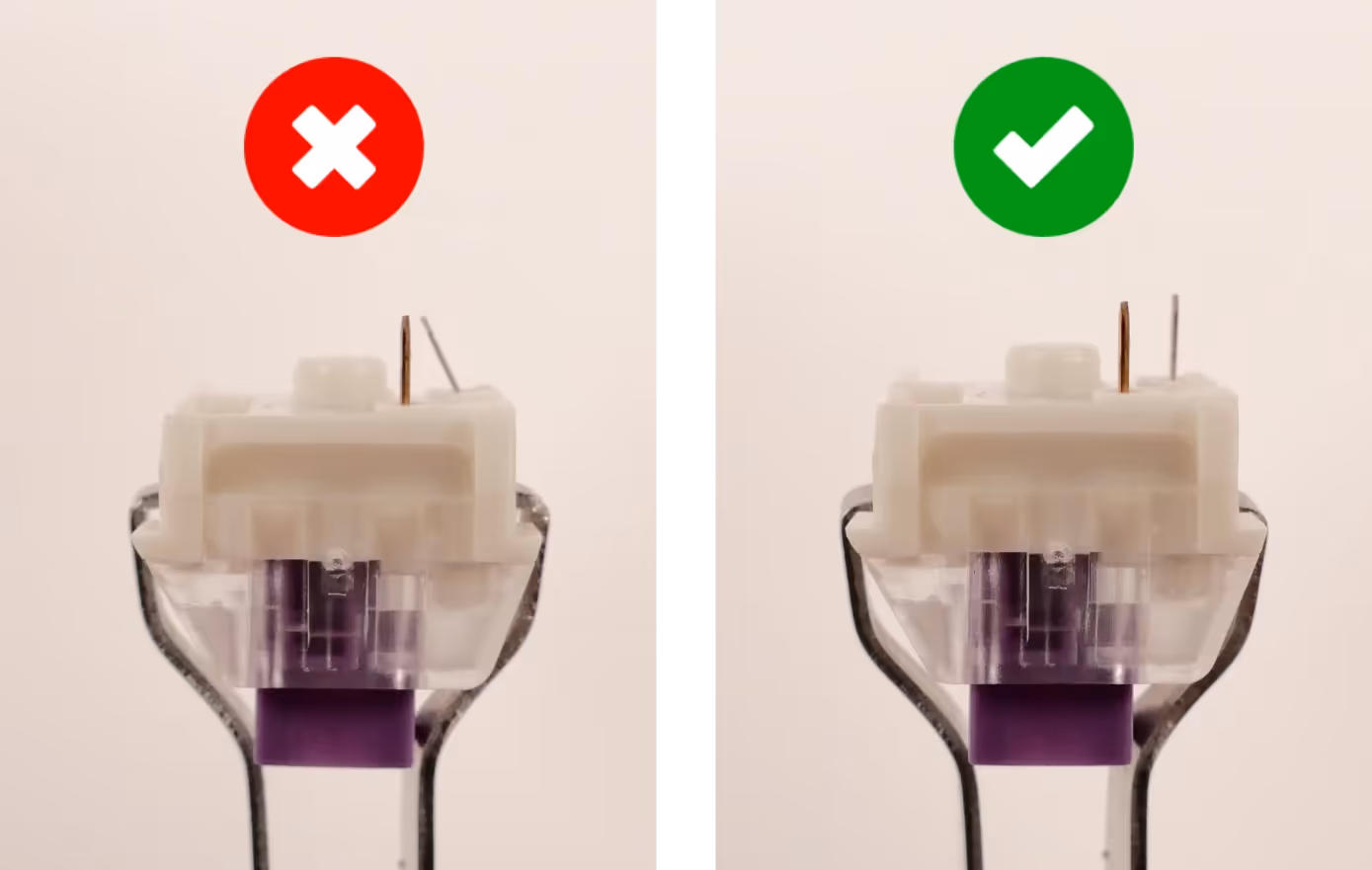 Bent vs. straight switch pins