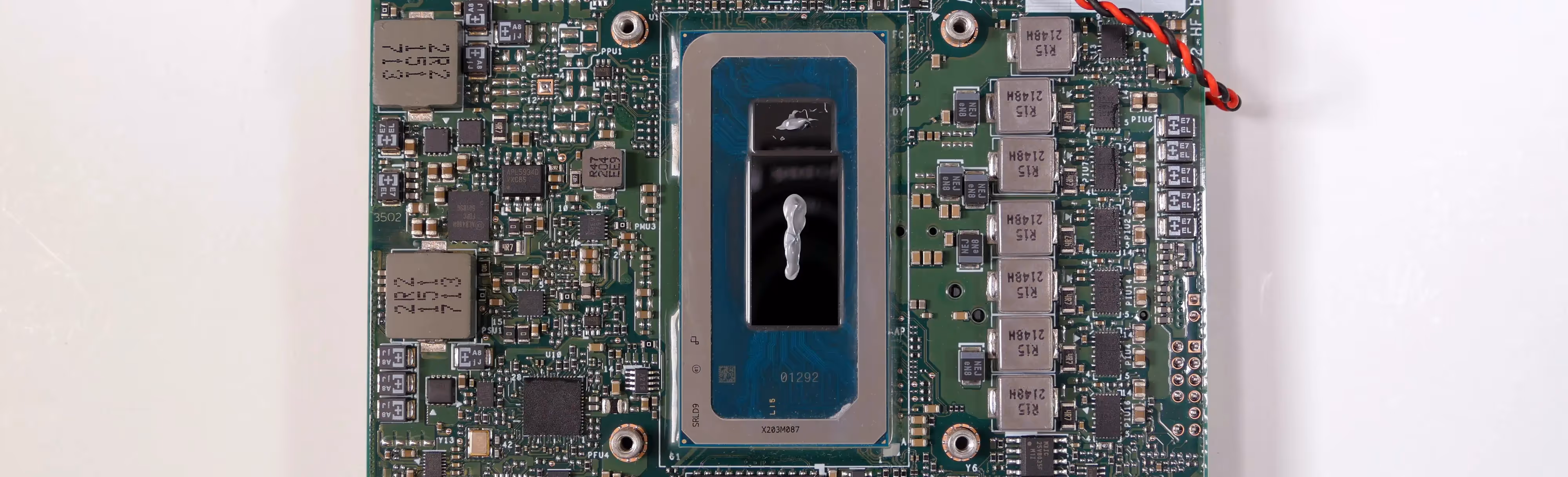 Thermal paste applied to CPU