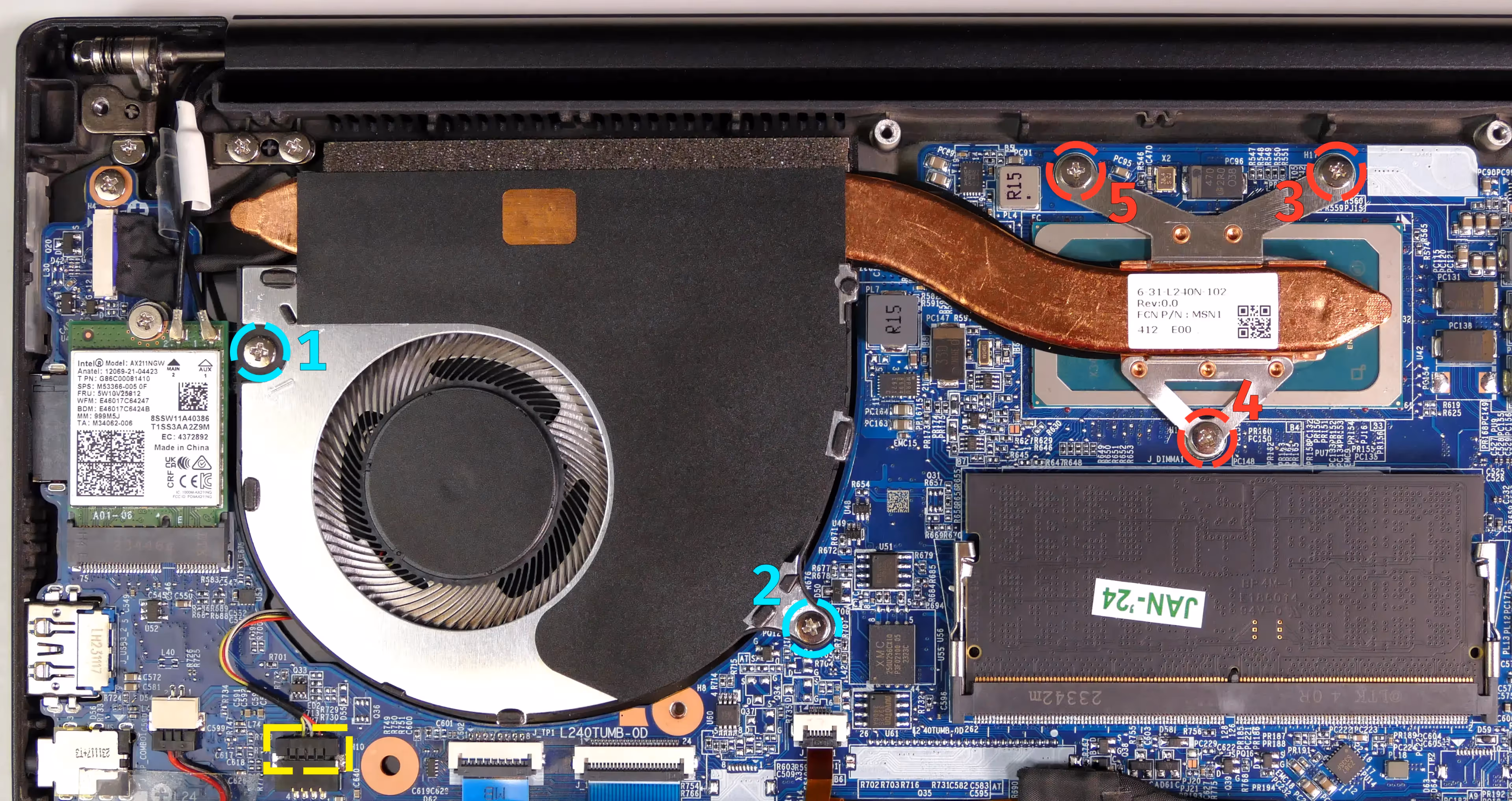 Heatsink/fan screws