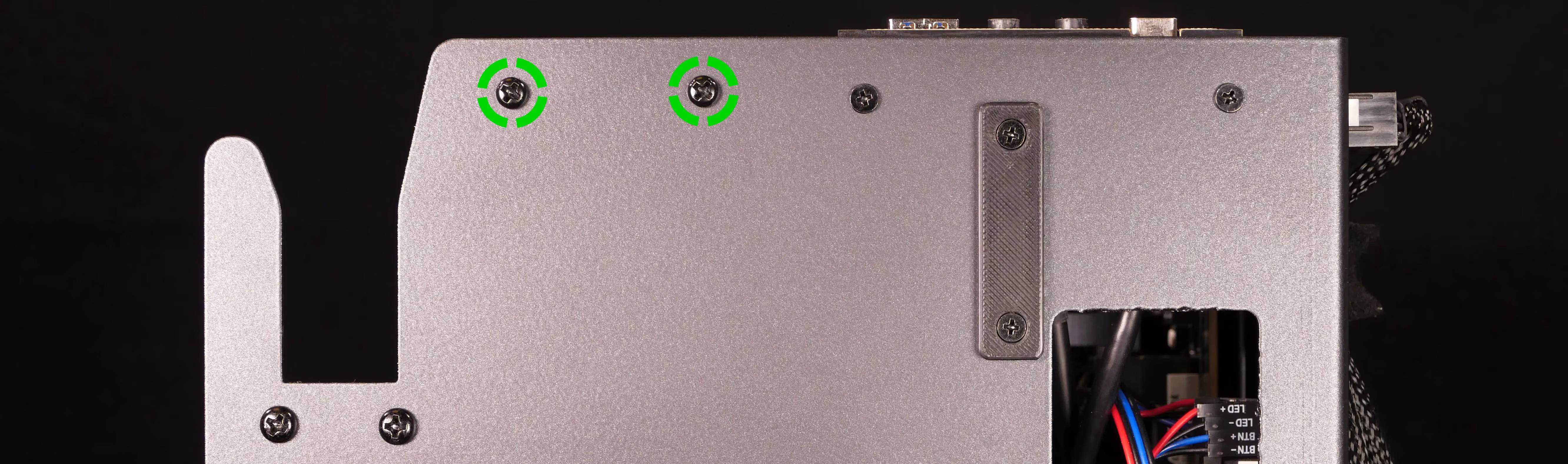 Top crossbar screws (front)