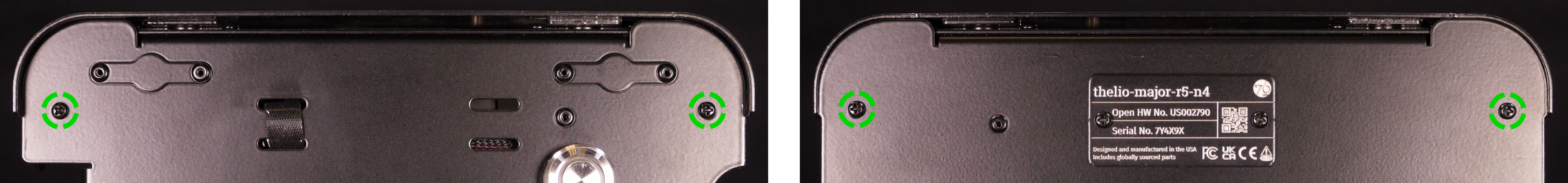 Top chassis screws