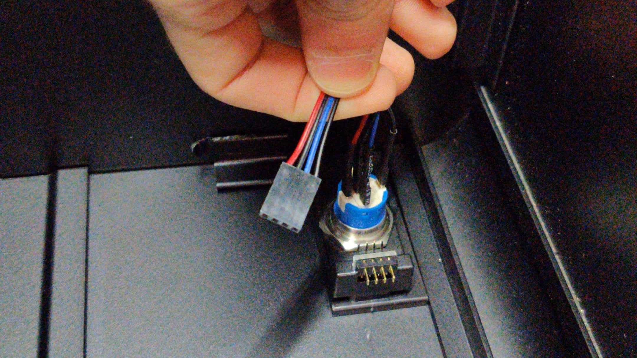 Cable disconnected from 90-degree connector