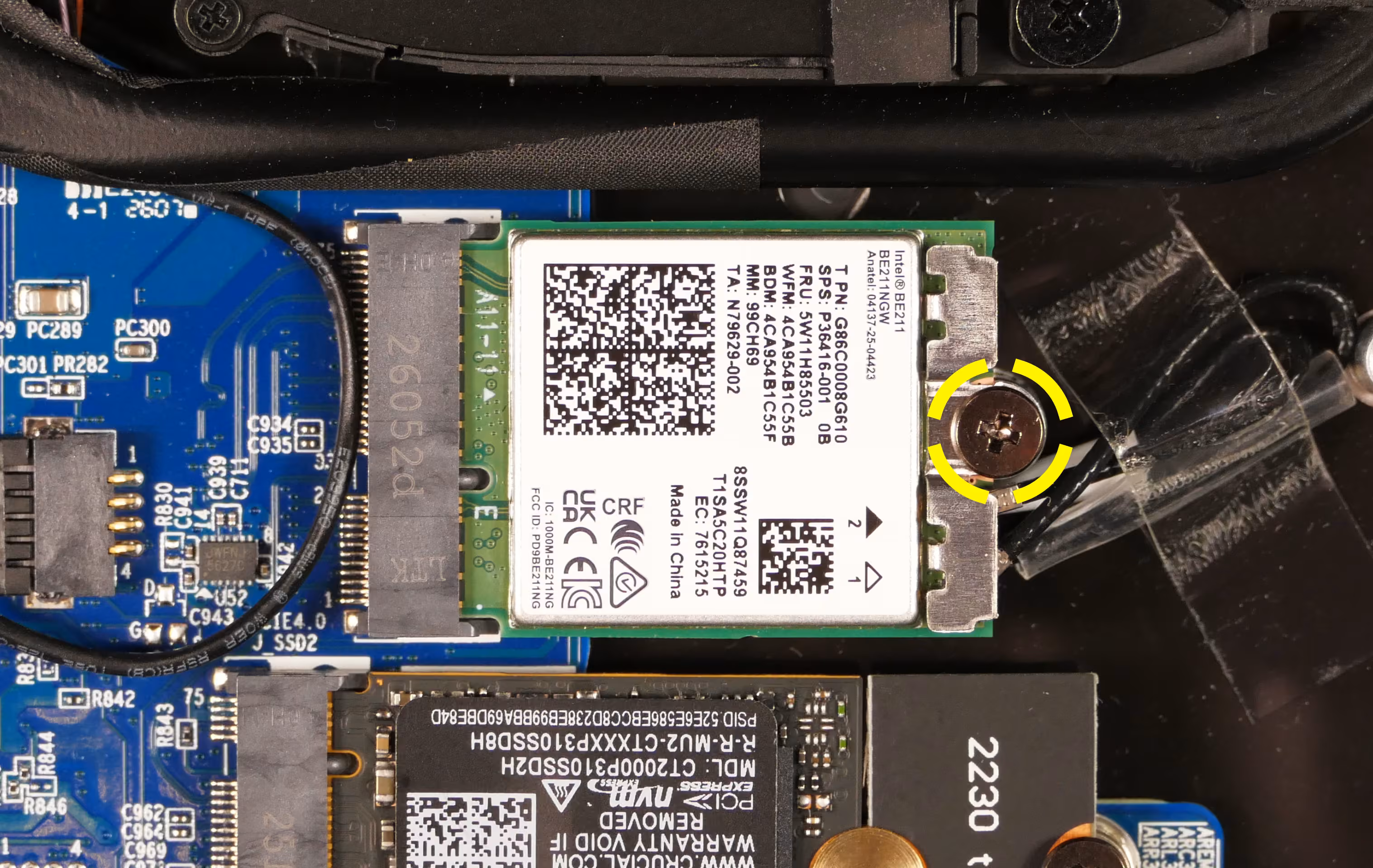 Wireless card screw